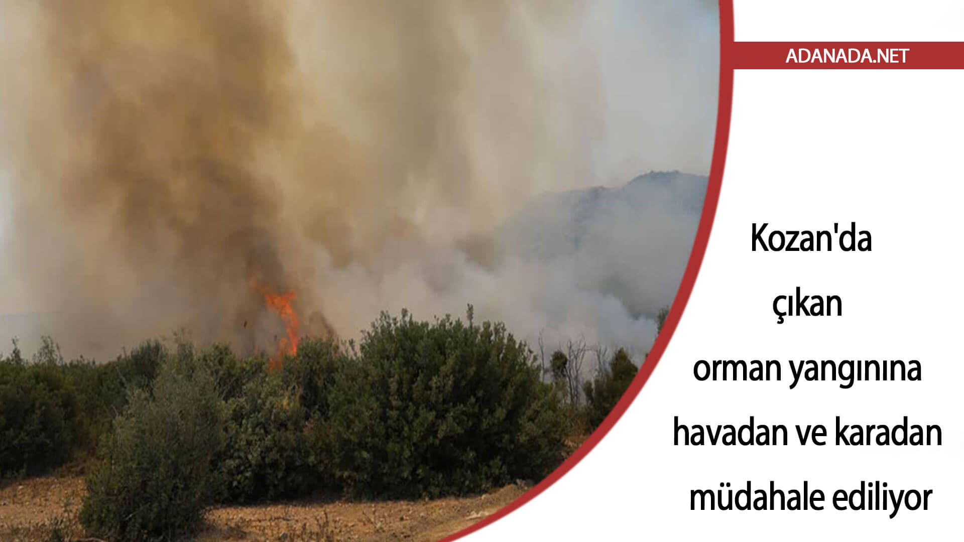 Adana Kozan’da çıkan orman yangınına havadan ve karadan müdahale ediliyor