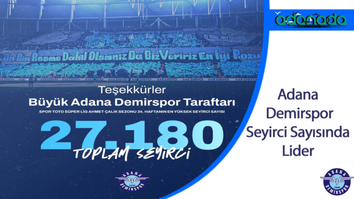 Süper Lig 34.Haftada seyirci sayısında lider Adana Demirspor