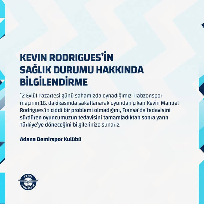 Adana Demirspor’dan Kevin Rodrigues Hakkında Açıklama