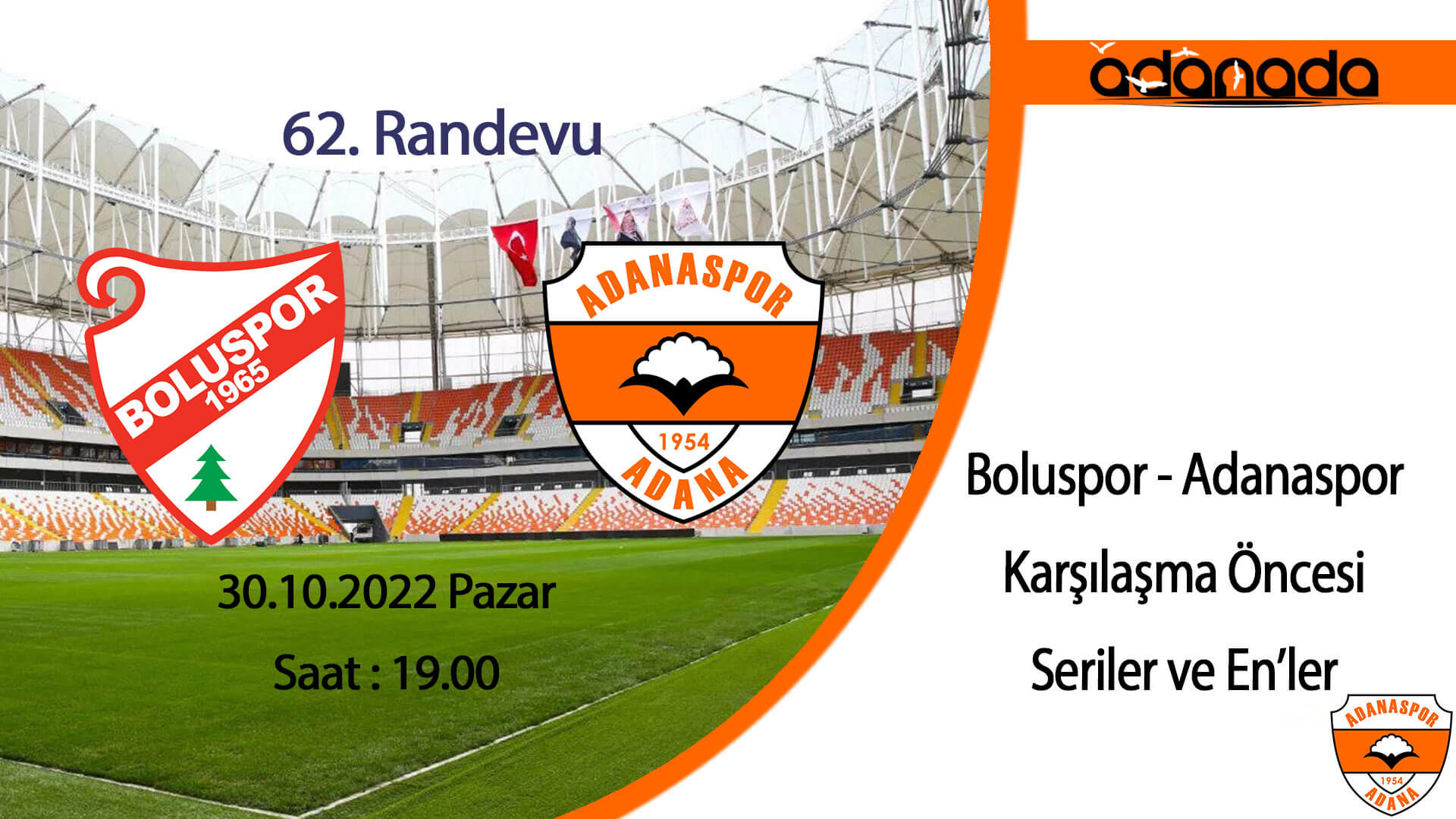 Boluspor – Adanaspor 62. Randevuda