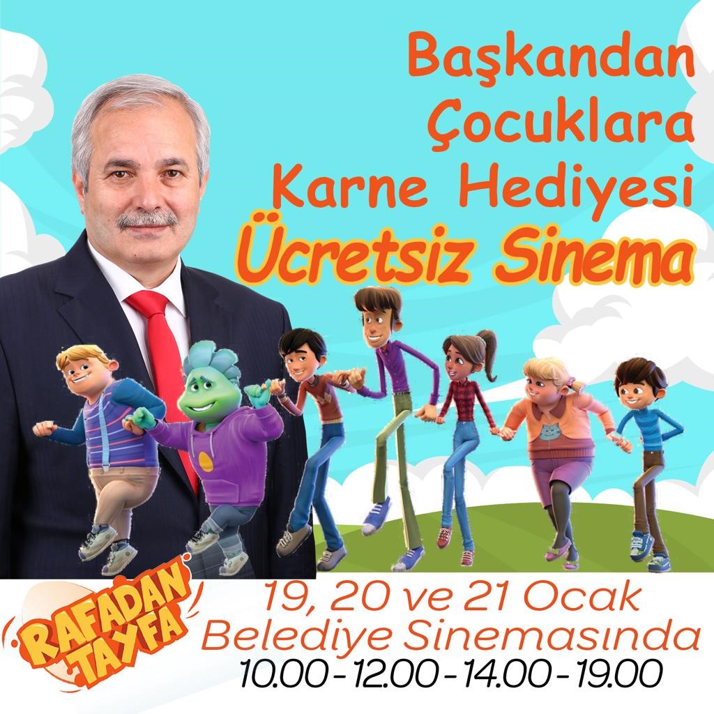 Başkan Özgan’dan çocuklara karne hediyesi “Rafadan Tayfa” filmi